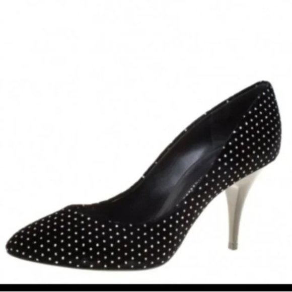 Rare glitter embossed star like dots velvet pumps - Picture 6 of 6